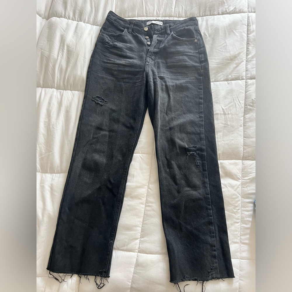 ZARA high rise ankle jeans